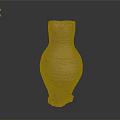 Handcrafted Brown Terracotta Sculpture Vase With Textured Surface Patterns 3d model