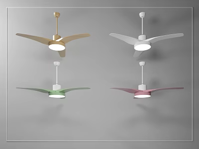 Modern Ceiling Fans With Light in Gold White Green Pink Colors Contemporary Home Decor 3d model