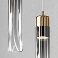 Modern Pendant Lights Featuring Glass Cylinders And Brass Spiral Designs For Interior Decor
