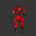 Red Armored Robot Game Movie Character Featuring Mechanical Body And Metal Armor