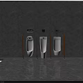 Modern White Urinals With Wooden Partitions And Automatic Sensor In Public Restroom