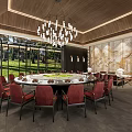 Luxurious Private Dining Box With Round Table And Scenic Glass Walls