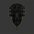 Futuristic Armored Vehicle With Complex Armor Antennas Camouflage Texture And Blue Light