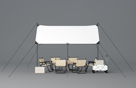 Outdoor Table and Chair Outdoor Chair Folding Chair Canopy Tent Awning 3d model