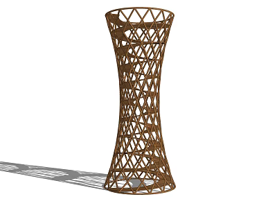 Elegant Modern Brown Tower With Geometric Lattice Structure Design 3d model