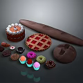 Delicious Assorted Bakery Foods Including Decorated Cake Baguette Lattice Pie Colorful Donuts Cupcakes And Chocolate
