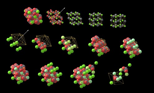 Atomic structure of modern calcite 3d model