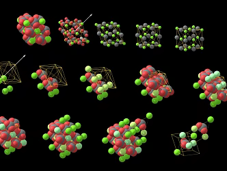 Atomic structure of modern calcite 3d model
