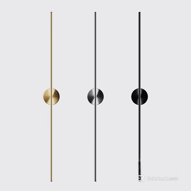 Minimalist Modern Wall Lamp Design With Sleek Round Shades In Gold Silver And Black Colors 3d model 