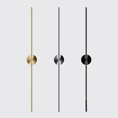 Minimalist Modern Wall Lamp Design With Sleek Round Shades In Gold Silver And Black Colors 3d model