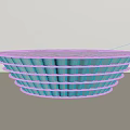 Modern Round Coffee Table With White Marble Tabletop And Layered Pleated Base