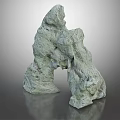 Natural Rough Textured Wood And Stone Decorative Arched Rockery Sculpture For Garden