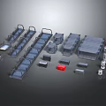 Modular Building Construction Components With Metal Frames Platforms And Stairs