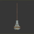 Chandelier Lighting Combination with Golden Metal Frame Transparent Crystal Pendants and Decorative Spheres