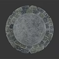 Circular Stone Disk With Intricate Rune Patterns And Surrounding Stone Slabs 3d model