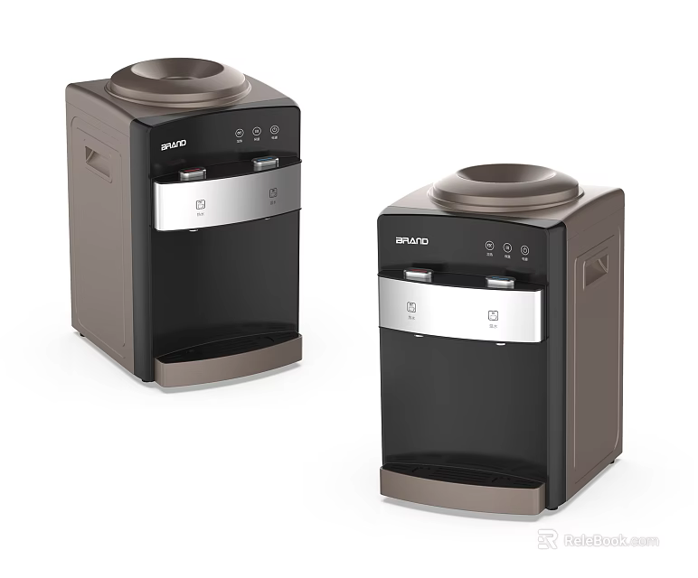 SHULO Modern Black Brown Water Dispensers Two Stylish Household Appliances 3d model 