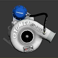 High Performance YOMEI Turbocharger Featuring Garrett Brand Blue Component And Aluminum Housing