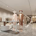 Stylish Fashion Store Interior With Mannequins Clothing Racks And Trendy Apparel Displays