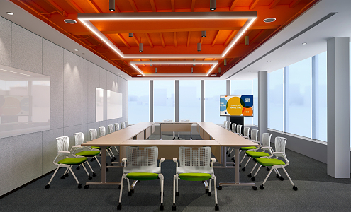 Modern Meeting Room Meeting Table and Chair 3d model