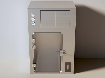 Stainless Steel Medical Equipment Storage Cabinet With Control Buttons For Facility Use 3d model