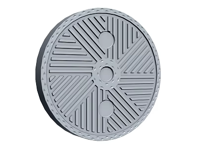 Circular Floor Tile With Geometric Patterns Design 3d model