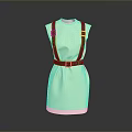 Fashionable Beige Dress With Black Straps And Belt On Mannequin