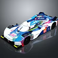 G Drive Racing Car With Blue White Colorful Livery Number 55 Aerodynamic Design