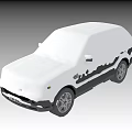 White Camouflaged SUV Prototype With Black Design Lines And Silver Wheels