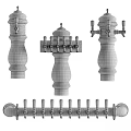 Commercial Beverage Dispensing Equipment With Red Black White Silver Multi Tap Design