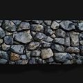 Cultural Wall Featuring Irregular Stone Blocks And Natural Textured Surface Design 3d model