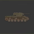 Military Green Armored Tank With Heavy Duty Tracks And Turret Gun Barrel Design