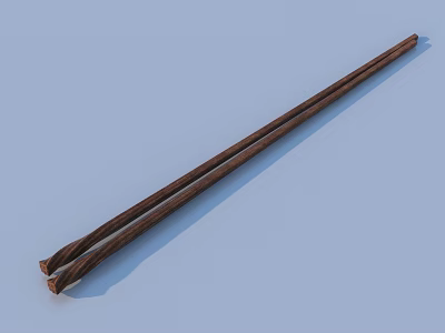 Essential Wooden Chopsticks Tableware Set For Daily Kitchen Dining Use 3d model