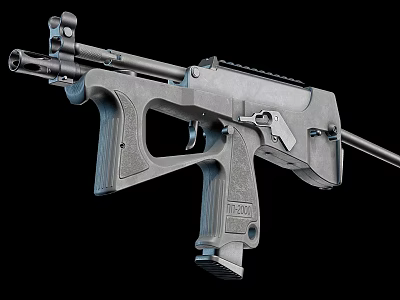 Modern Tactical Rifle Weapon Design With Metallic Finish Ergonomic Grip Long Barrel And Detachable Magazine 3d model