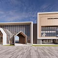 Modern Multi story School Building With Wooden Exterior Row Design And Spacious Plaza