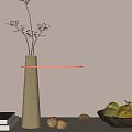 Modern Log Table Lamp 3d model