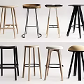 Modern Bar Stools With Wooden And Metal Frames In Various Styles For Home Bar