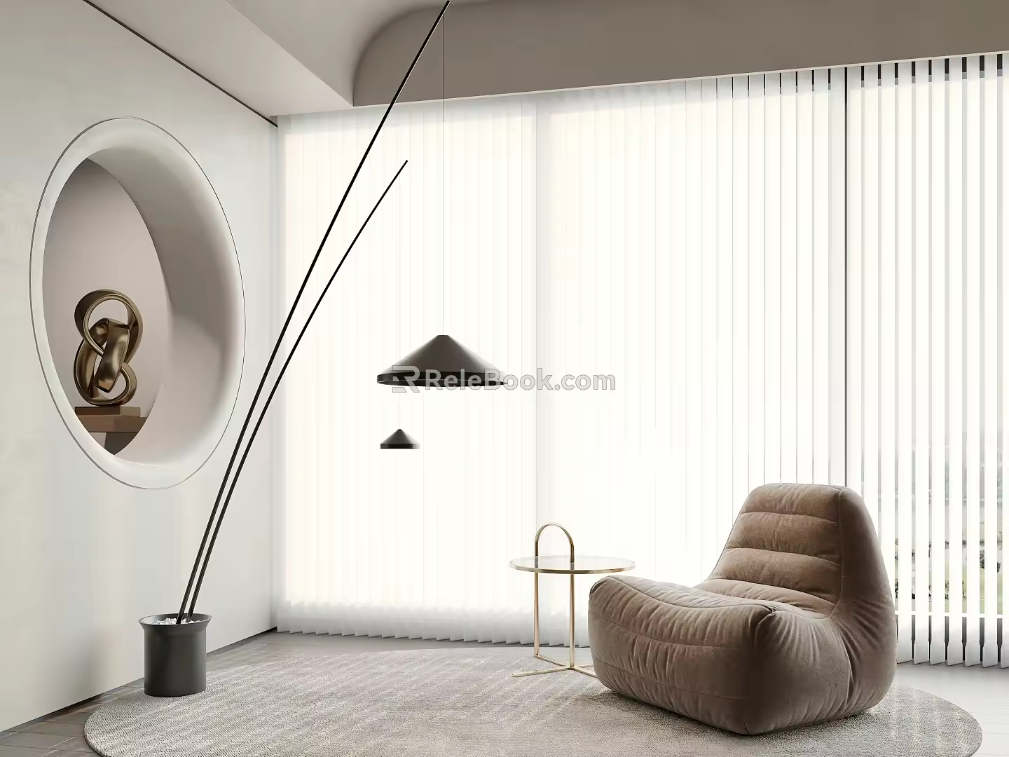 Modern Lazy Sofa Leisure Chair 3d model
