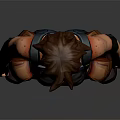 Female Adventurer Character 3D Model With Black Vest Blue Pants And Wrist Guards Standing Pose
