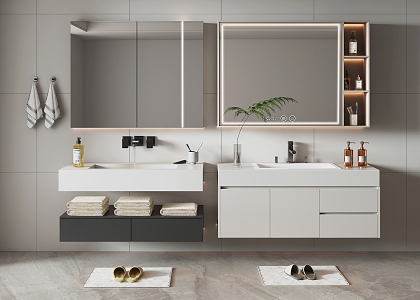 modern sink bathroom cabinet 3d model