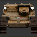 Vintage Military Tank Brown Tracked Vehicle With Italian Flag Emblem Cannon Headlights And Detailed Design