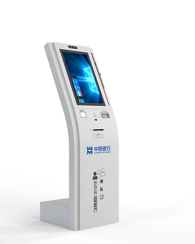 Bank of China Commercial Self service Queue Management Kiosk With Touch Screen Interface 3d model