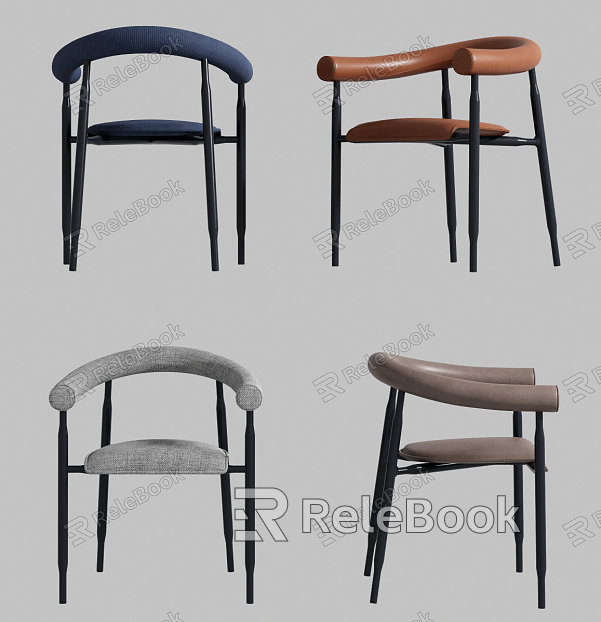 Modern leisure chair dining chair combination model