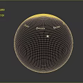 Modern Spherical Chandelier With Metallic Honeycomb Texture And Reflective Glossy Surface