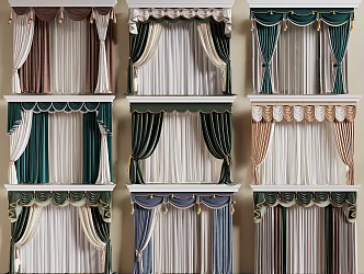 European Curtain French Curtain American Curtain Fabric Curtain Gauze Curtain 3d model