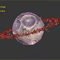 Artistic Decorative Planet with Sparkling Crystal Rings and Textured Blue White Surface