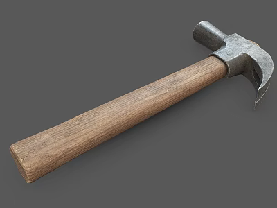 Durable Hardware Tools Claw Hammer With Wooden Handle And Metal Head 3d model