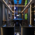 Modern KTV Interior Design With Large Screen TV Comfortable Sofa And Ambient Lighting