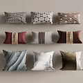 Decorative Throw Pillows With Various Patterns And Colors For Home Decor 3d model