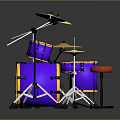 Purple MAX Logo Drum Set With Cymbals And Stands Musical Instrument
