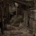 Ancient European Architecture Cave Like Structure With Stalactites And Wooden Remnants